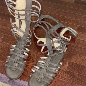 Never worn gladiator sandals in gray